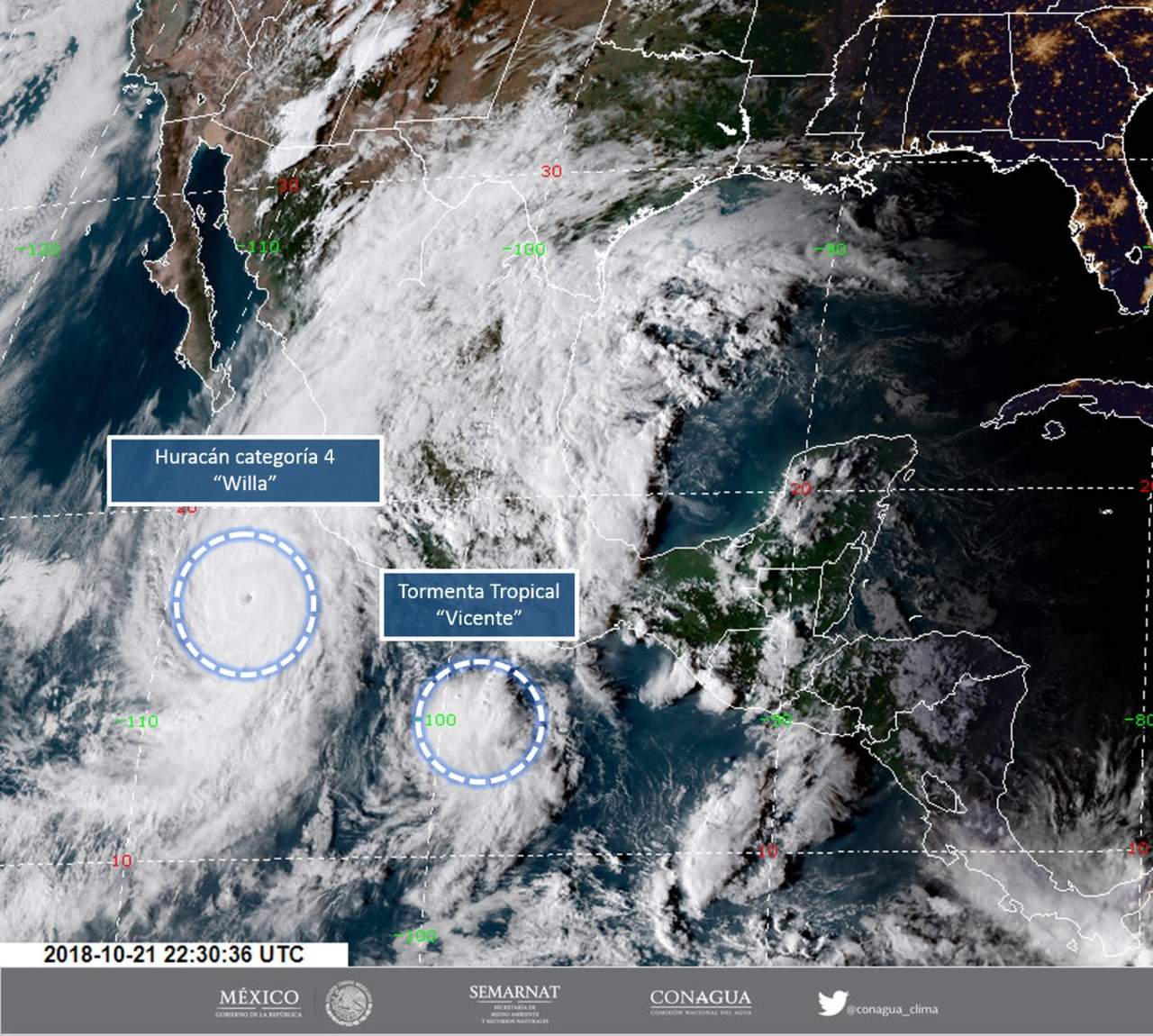 Huracán Willa evoluciona a categoría 4. Noticias en tiempo real