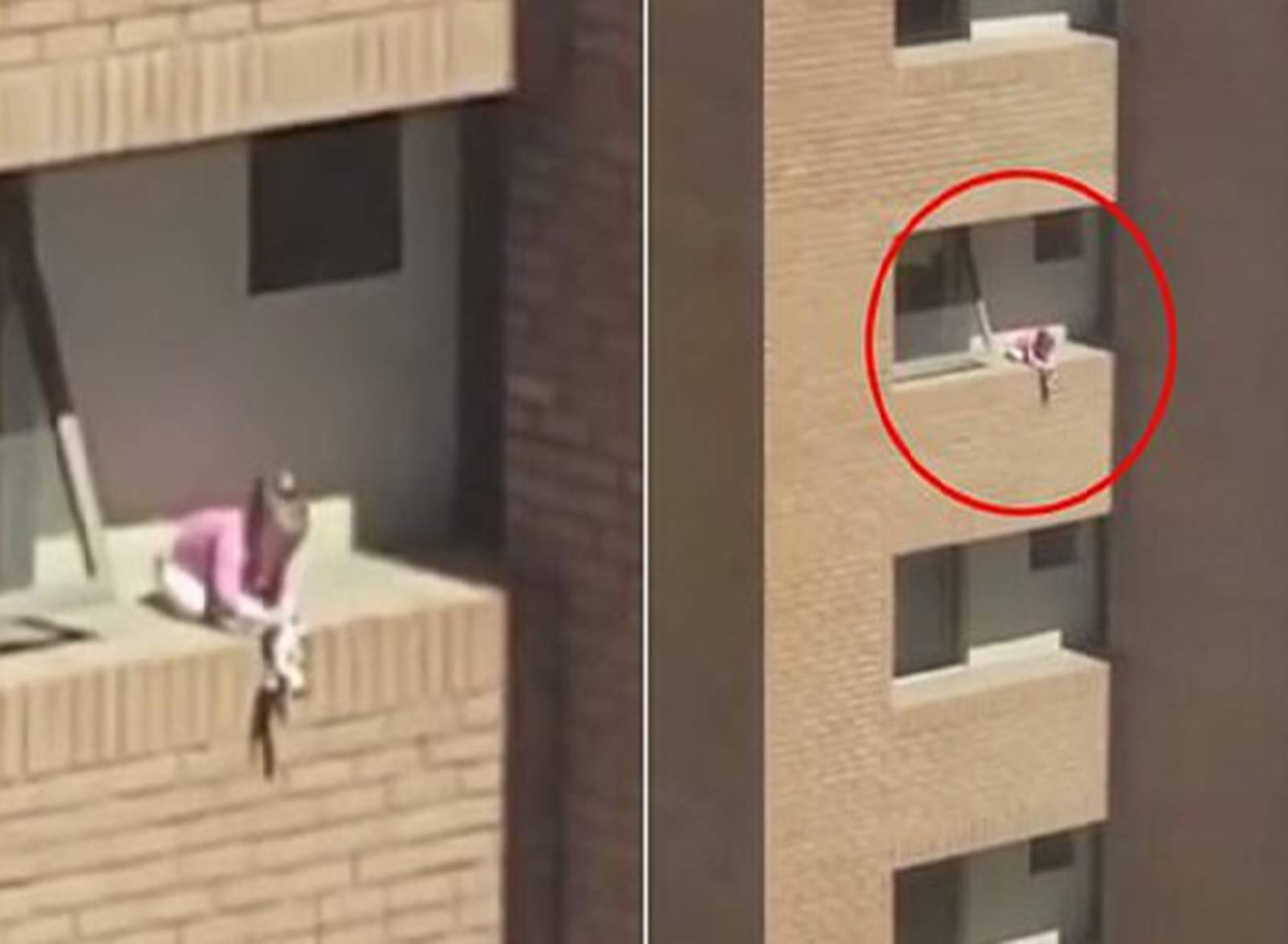 Captan a niña jugando a la orilla de un balcón. Noticias en tiempo real