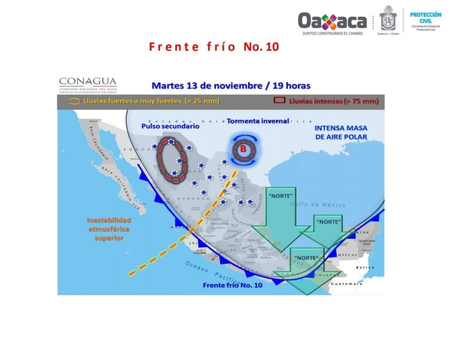 Protección Civil cierra puertos en Oaxaca por Evento Norte. Noticias en tiempo real