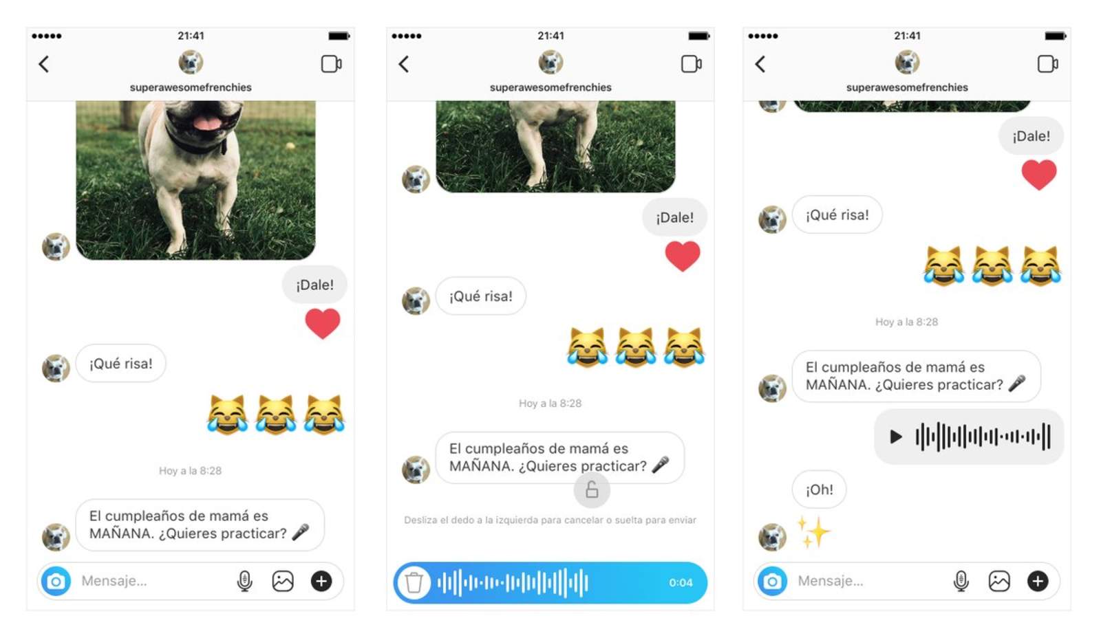 Llegan los mensajes de voz a Instagram. Noticias en tiempo real
