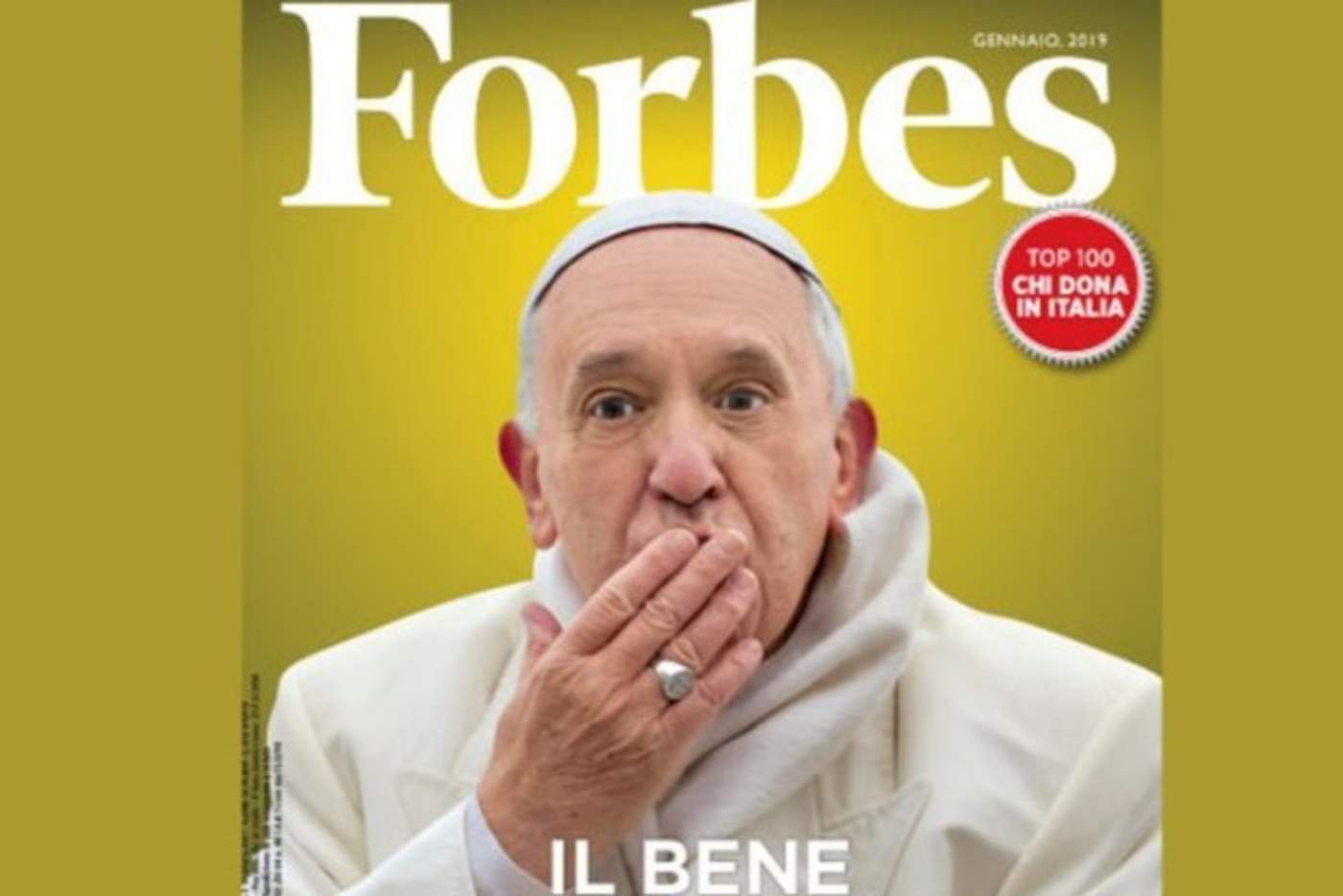 Papa Francisco en la portada de enero en Forbes Italia. Noticias en tiempo real