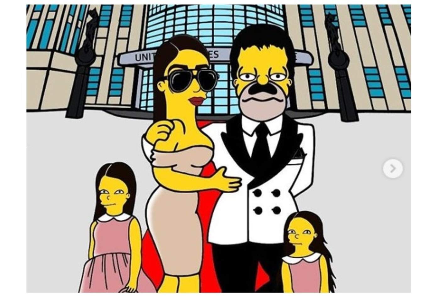 Artista italiano simpsoniza a Emma Coronel y El Chapo. Noticias en tiempo real