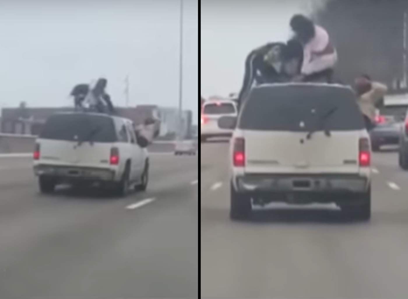 Mujeres hacen twerking sobre un auto en movimiento. Noticias en tiempo real