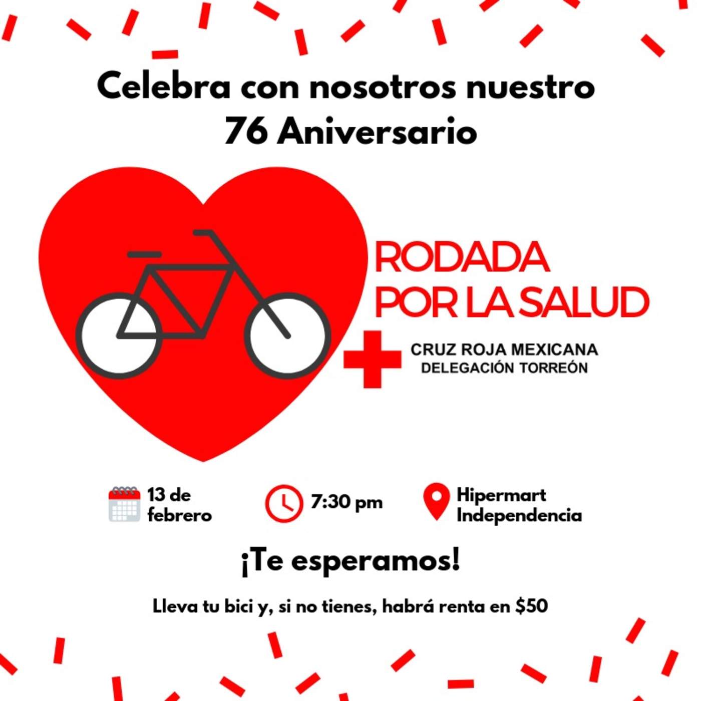Cruz Roja Torreón celebrará 76 años con Rodada por la Salud. Noticias en tiempo real
