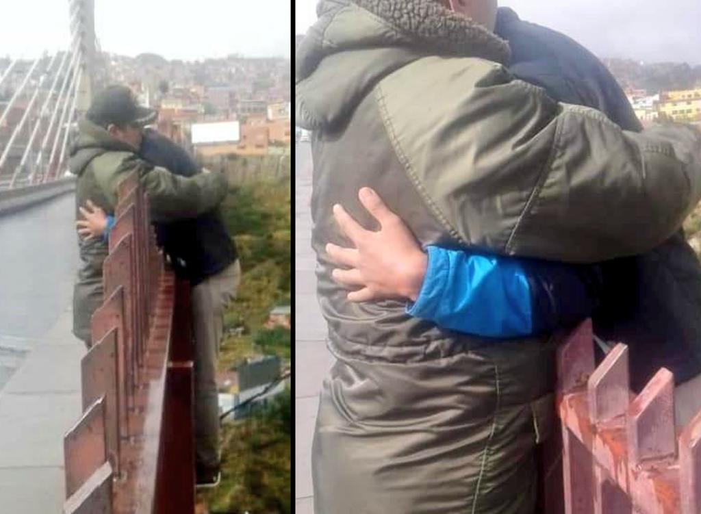 Policía evita que un hombre se suicide saltando de un puente. Noticias en tiempo real