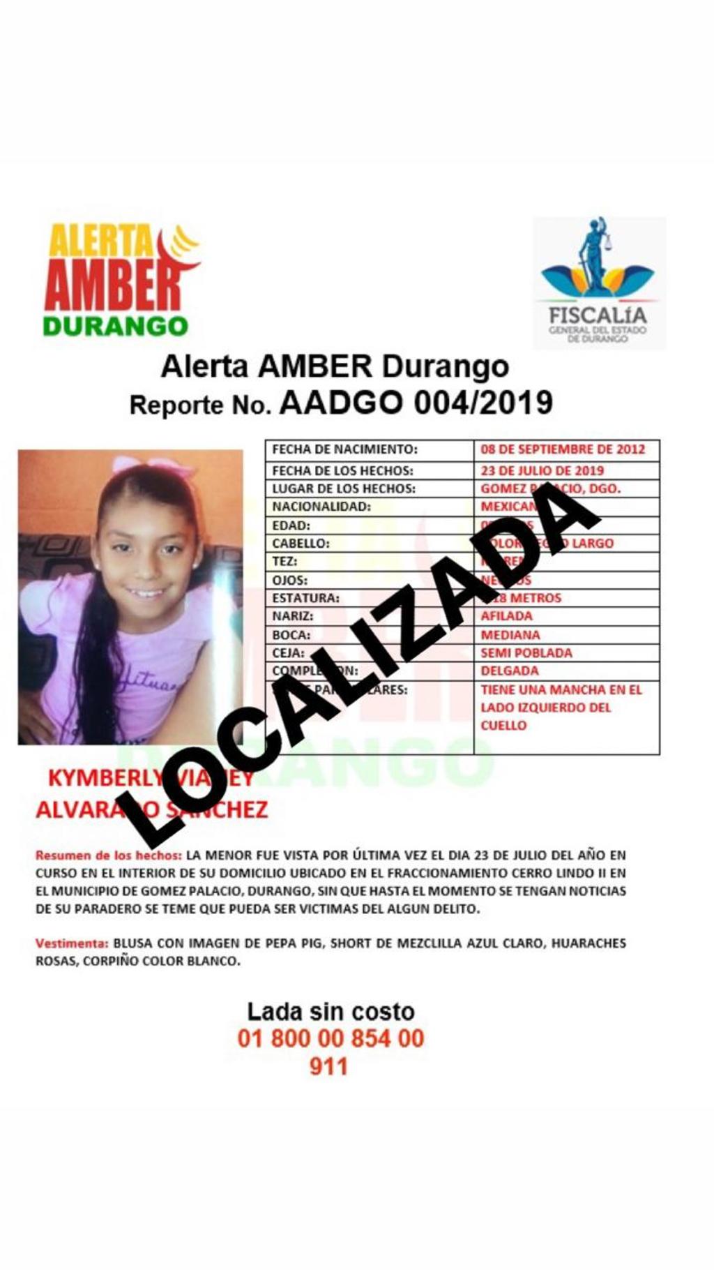 Localizan a menor desaparecida en Gómez Palacio. Noticias en tiempo real
