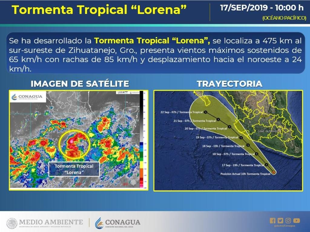 Podría tormenta Lorena afectar a México. Noticias en tiempo real