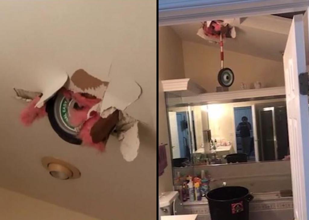 Llanta de helicóptero cae en el techo de una casa. Noticias en tiempo real