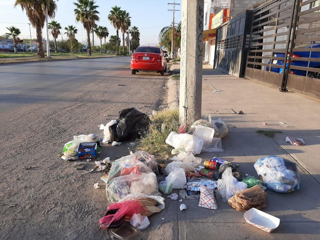 Sin servicio de recolección de basura en bulevar La Libertad en Torreón. Noticias en tiempo real
