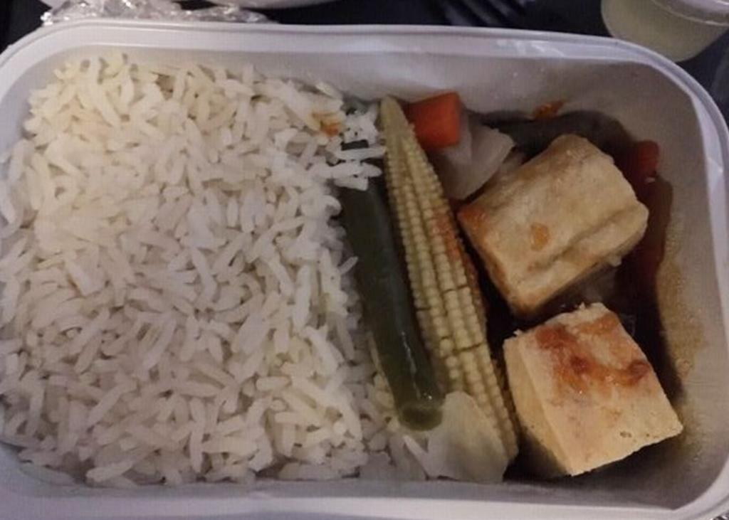 Pasajera critica la comida vegetariana que le tocó en el avión. Noticias en tiempo real