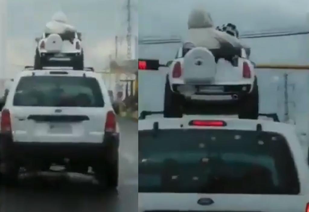 Critican a conductores por llevar a niños en el techo de una camioneta. Noticias en tiempo real