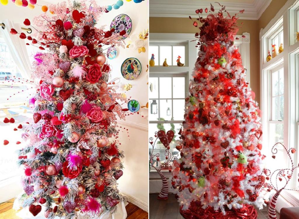 La moda de no quitar el árbol de Navidad y redecorarlo para San Valentín. Noticias en tiempo real