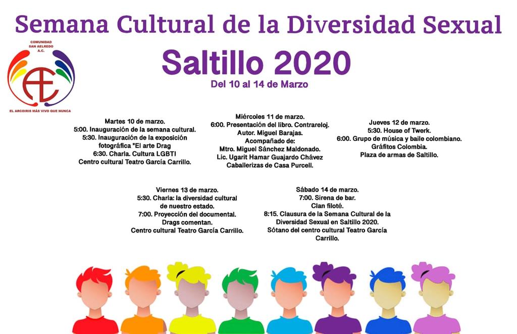 Preparan Semana Cultural de la Diversidad Sexual 2020 en Saltillo. Noticias en tiempo real