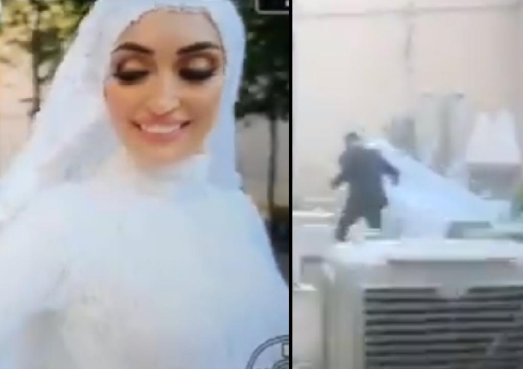 Explosión en Beirut interrumpe sesión fotográfica de novia. Noticias en tiempo real
