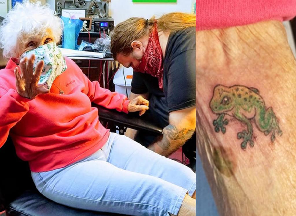 Anciana de 103 años se hace su primer tatuaje. Noticias en tiempo real