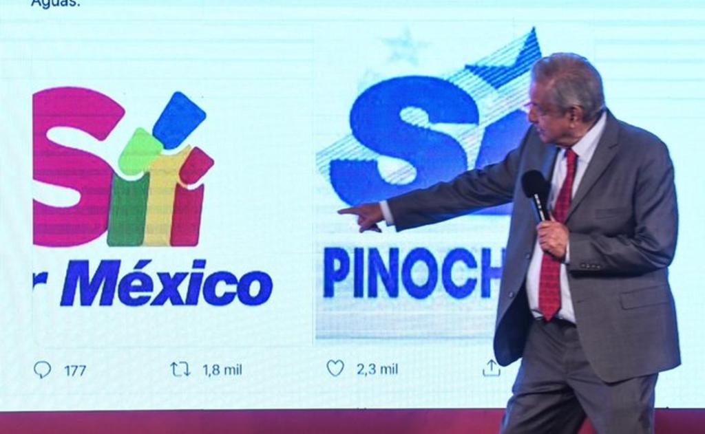 Compara AMLO el logo de Sí por México con el de Pinochet. Noticias en tiempo real