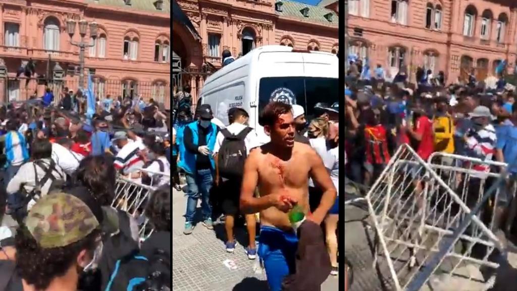 Videos del caos durante el velatorio de Maradona. Noticias en tiempo real