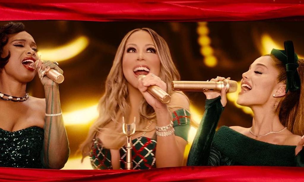 Santa Claus une a Mariah, Ariana y Jennifer. Noticias en tiempo real