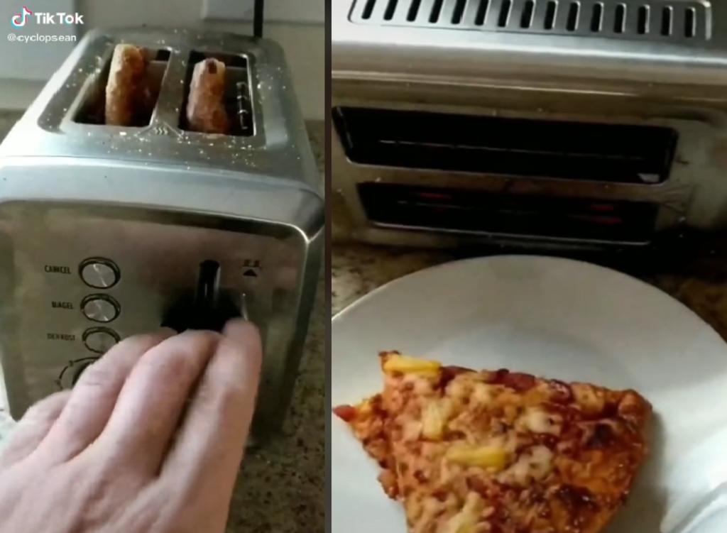 Calienta pizza en una tostadora y su truco divide opiniones. Noticias en tiempo real