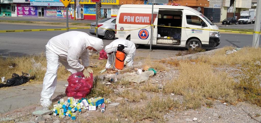 Arrojan medicamentos a lote baldío de Torreón. Noticias en tiempo real