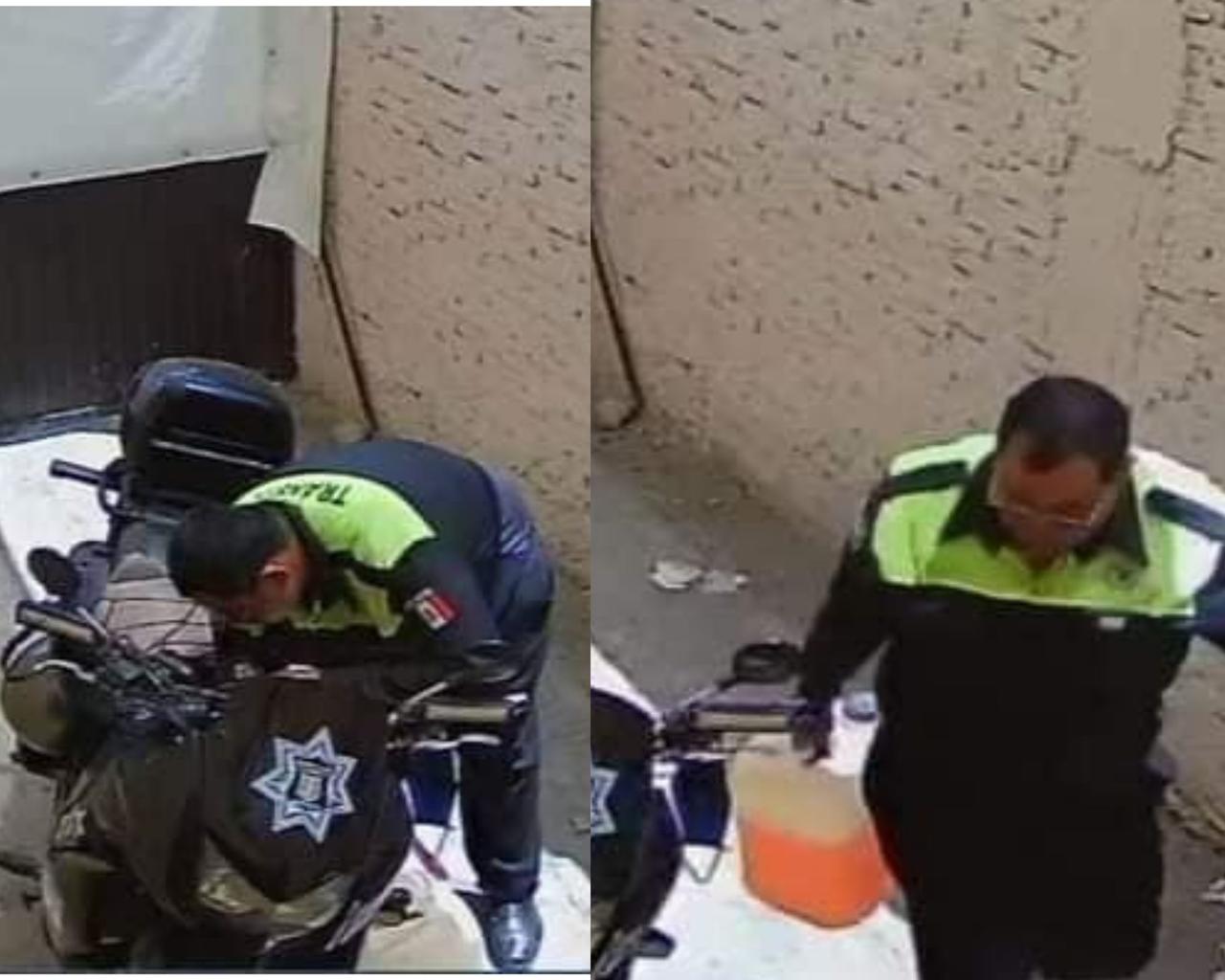 Agente de Tránsito en Gómez Palacio que se hizo viral 'ordeñando' motocicleta está bajo investigación de Asuntos Internos