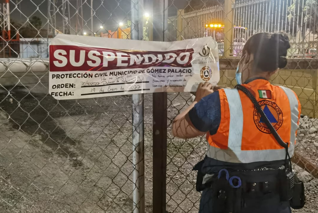 Protección Civil clausura empresa en Gómez Palacio por operar sin permisos necesarios