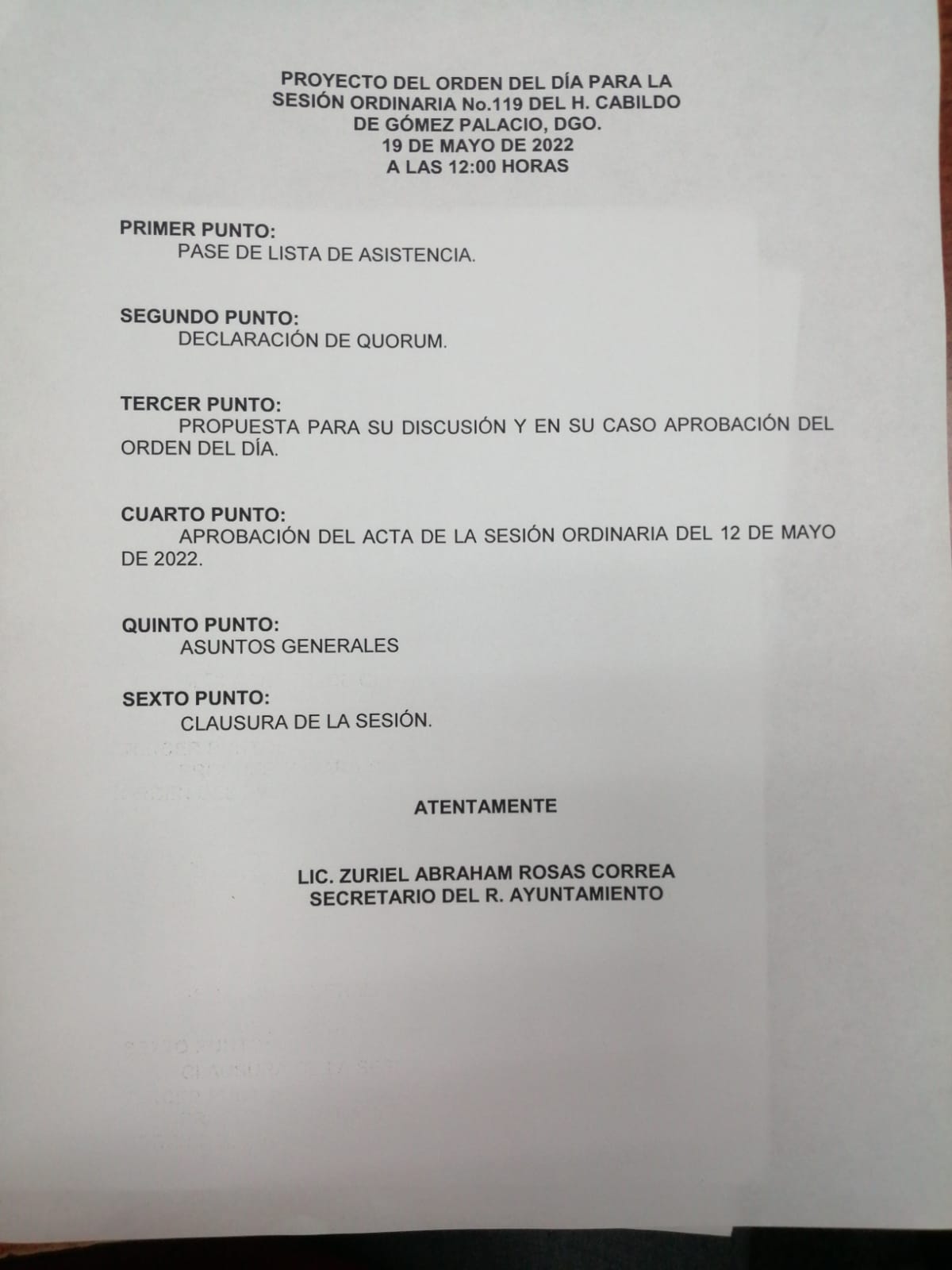 Suspenden al secretario del Ayuntamiento de Gómez Palacio por 15 días 