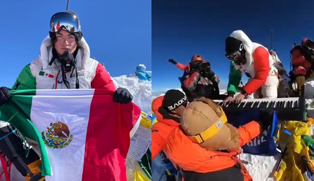 Mexicano rompe récord al ser el más joven en llegar a la cima del monte Everest 