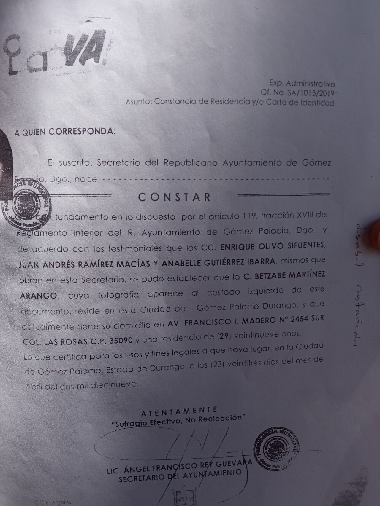 Alcaldesa Anabelle Gutiérrez testificó que Betzabé Martínez vivía en domicilio inexistente en Gómez Palacio