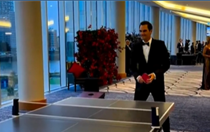VIDEO: Ni jugando al Ping Pong Roger Federer pierde la elegancia . Noticias en tiempo real