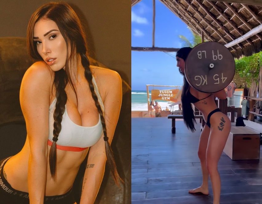 Danik Michelle comparte video levantando pezas en bikini . Noticias en tiempo real