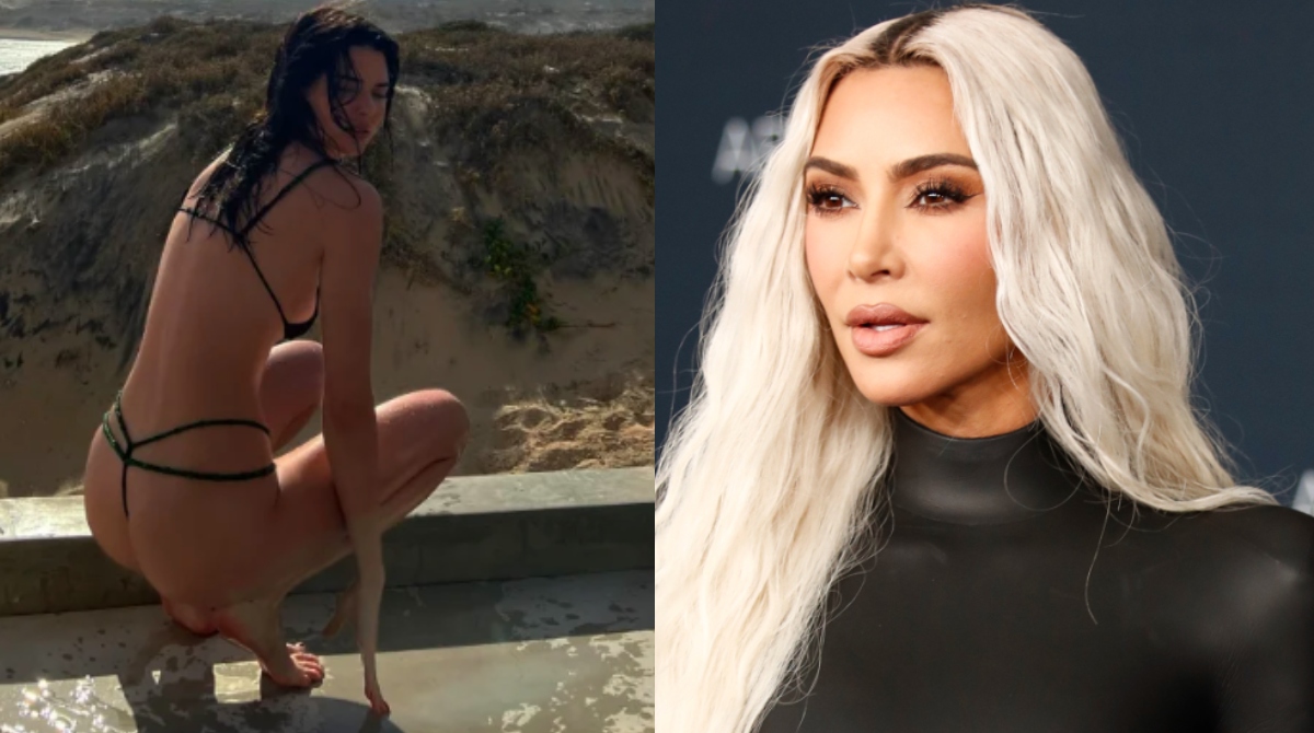La \'burla\' de Kim Kardashian al error de edición de Kendall Jenner en su fotografía . Noticias en tiempo real