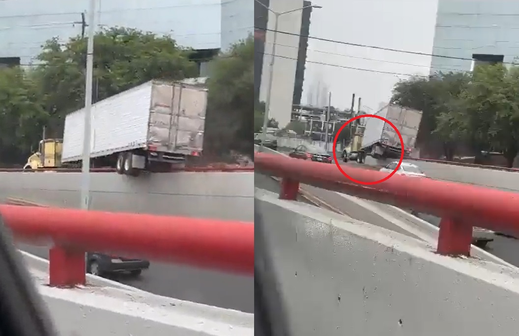 VIDEO: Tráiler casi se descarrila en Nuevo León . Noticias en tiempo real