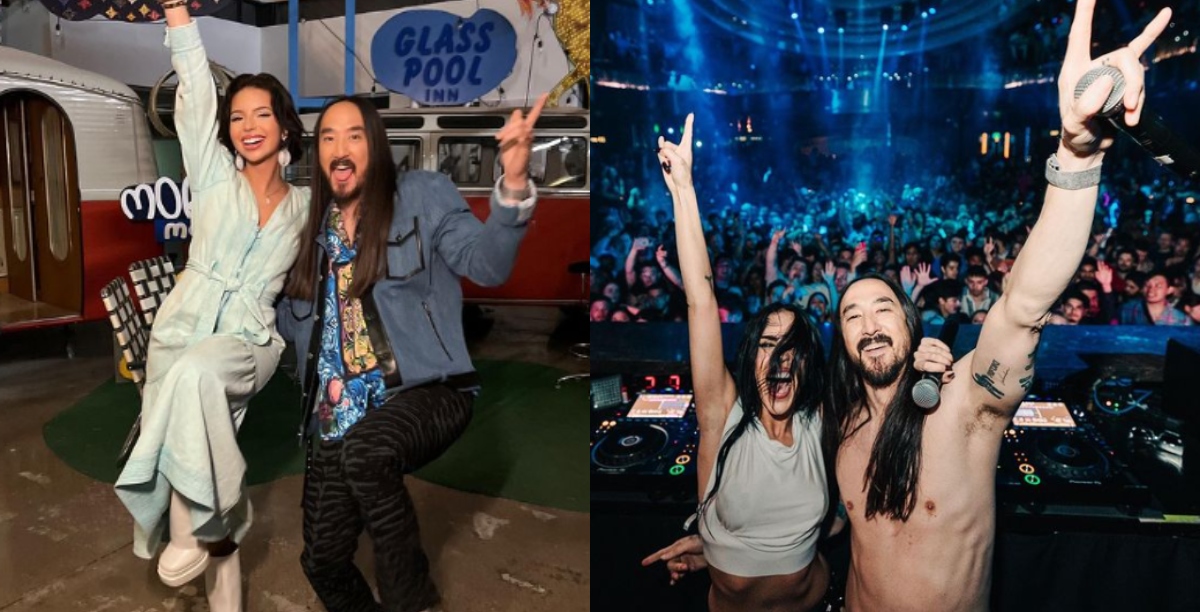 Ángela Aguilar y Danna Paola sorprenden al aparecer junto a Steve Aoki. Noticias en tiempo real