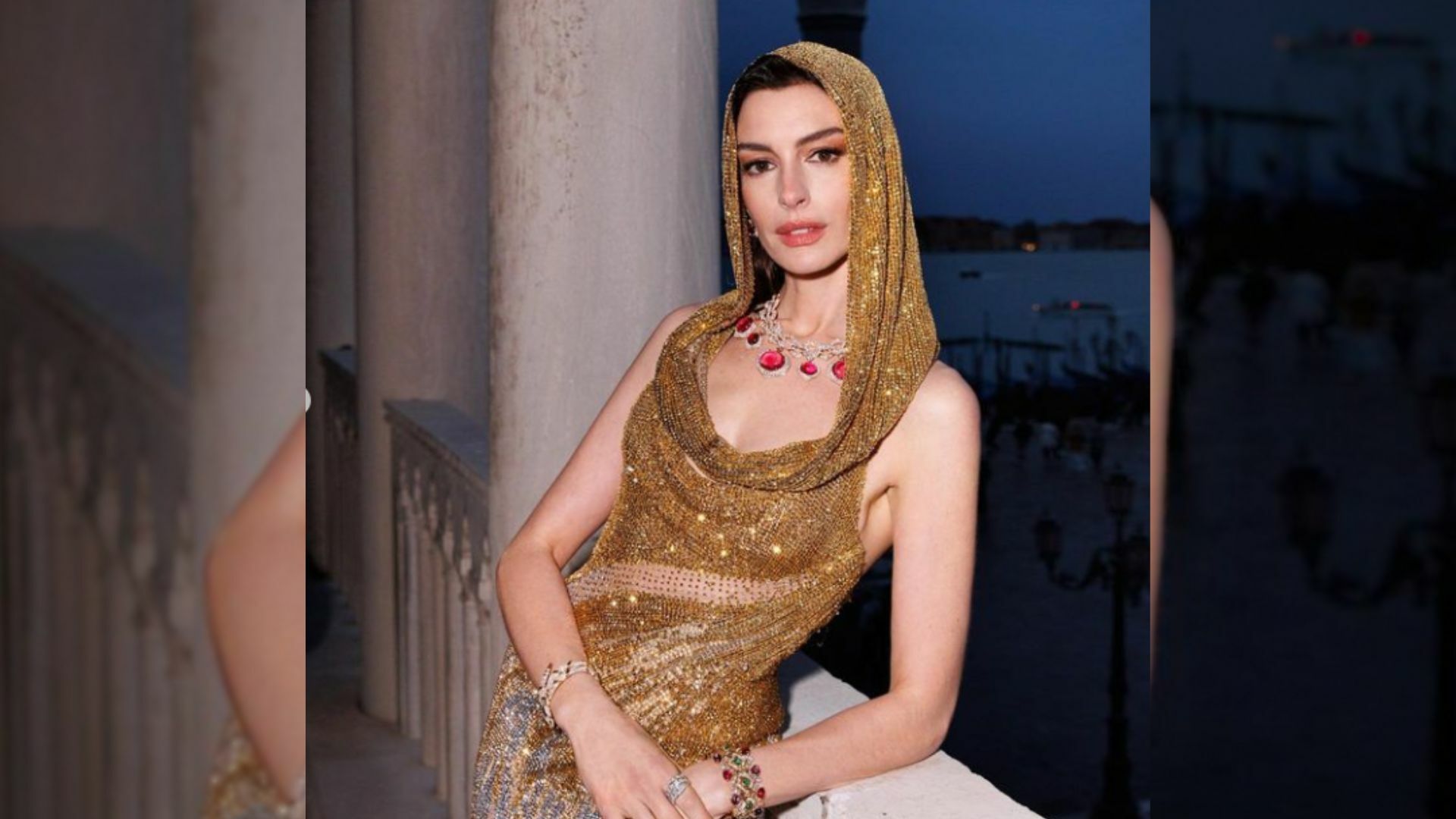 Anne Hathaway deja inesperadas postales tras usar vestido con transparencias . Noticias en tiempo real