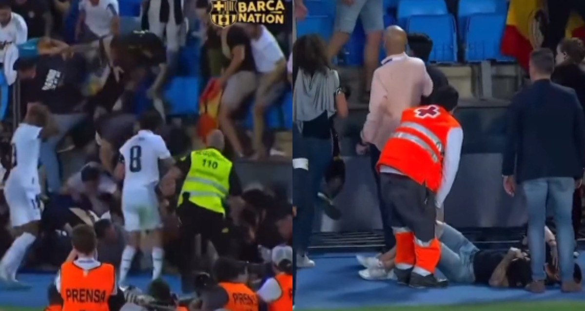 VIDEO: Aficionados del Real Madrid Castilla sufren accidente tras caer de una tribuna durante festejo . Noticias en tiempo real