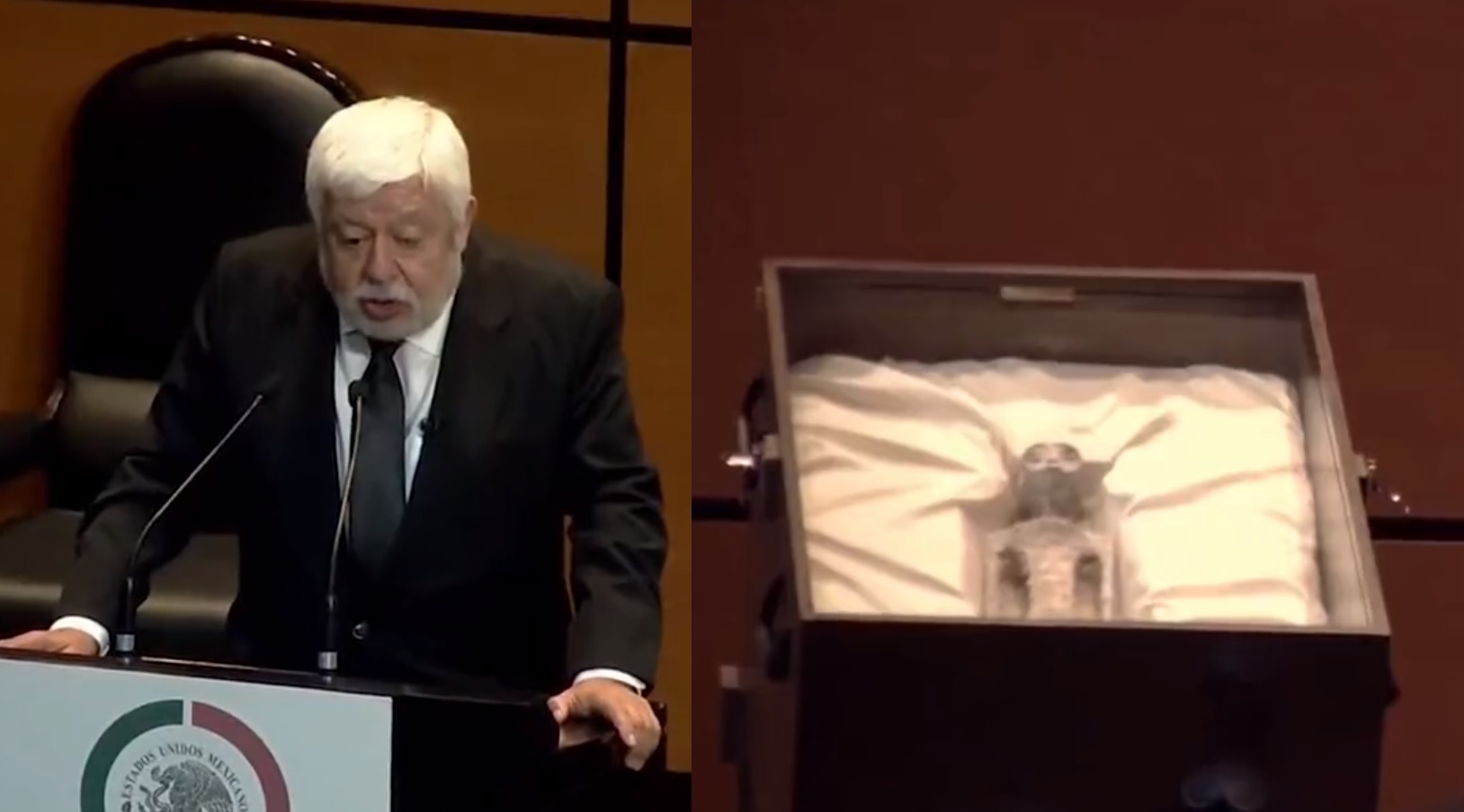 Jaime Maussan presenta \'cuerpos no humanos\' ante la Cámara de Diputados en México . Noticias en tiempo real