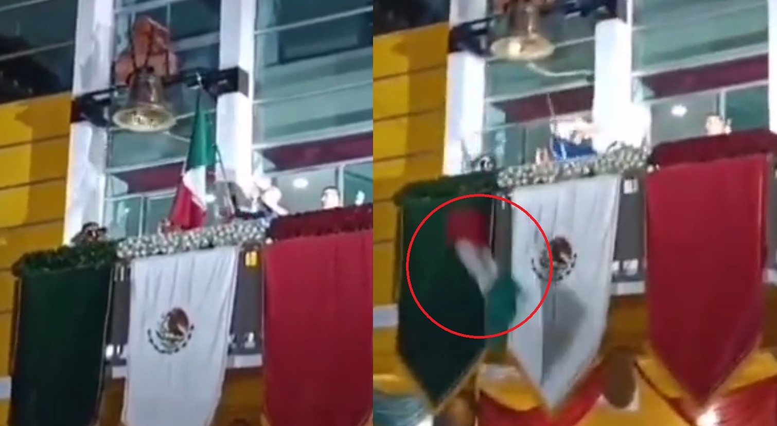 Alcaldesa deja caer la bandera de México durante Grito de Independencia ¿es un delito? . Noticias en tiempo real