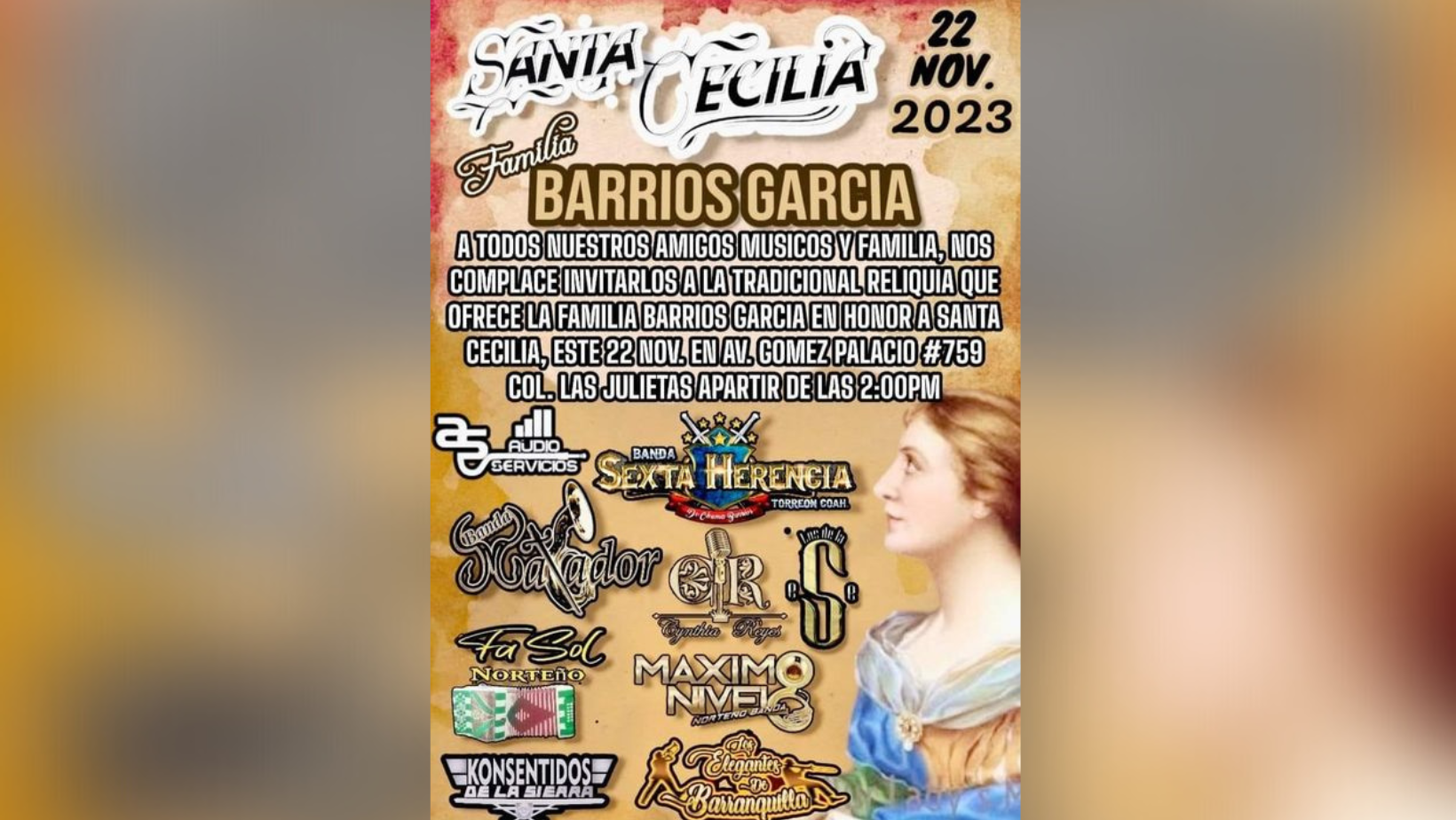 Invitan a músicos laguneros a honrar a Santa Cecilia . Noticias en tiempo real