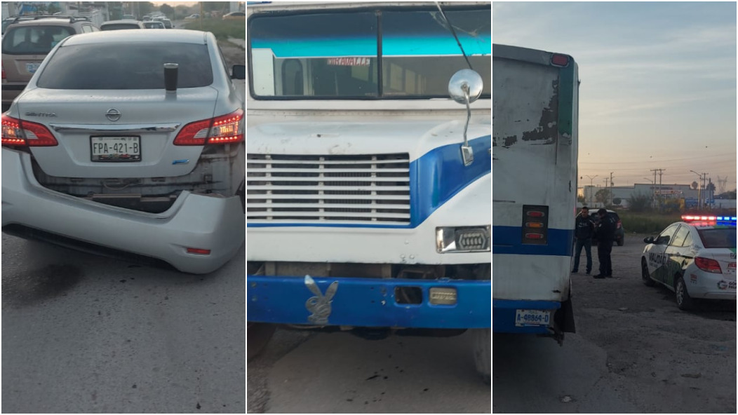 Chocan autobús de pasajeros y vehículo particular en Gómez Palacio. Noticias en tiempo real