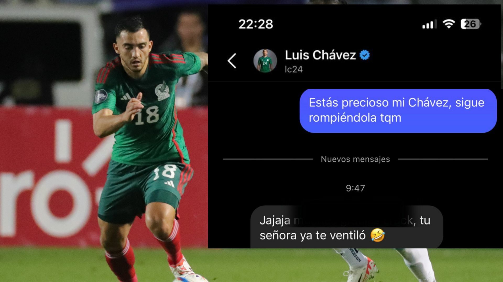 Mujer ventila mensajes privados de su esposo con Luis Chávez y el futbolista responde . Noticias en tiempo real