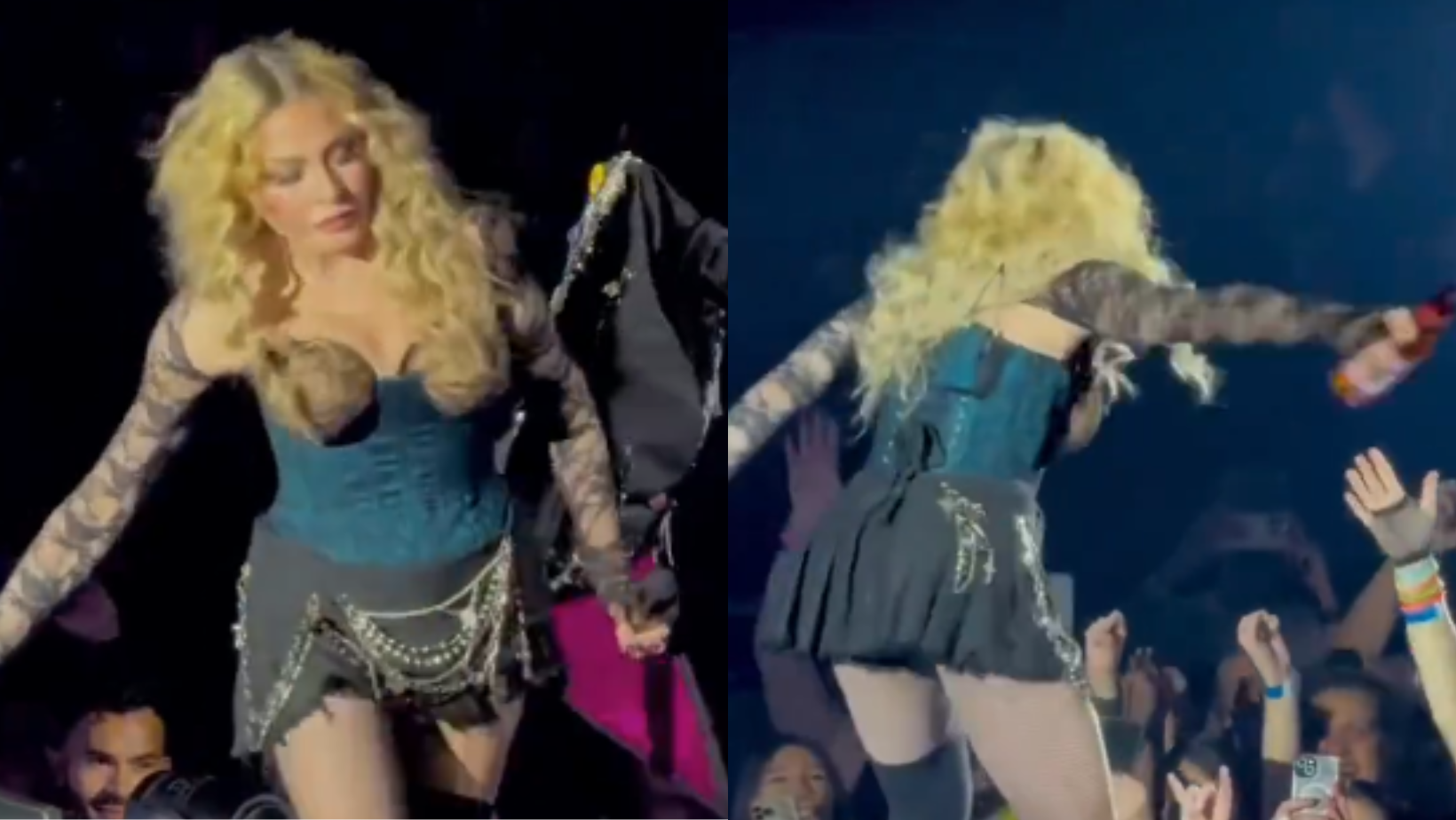 VIDEO: Madonna provoca enojo tras escupirle a sus fans durante concierto . Noticias en tiempo real