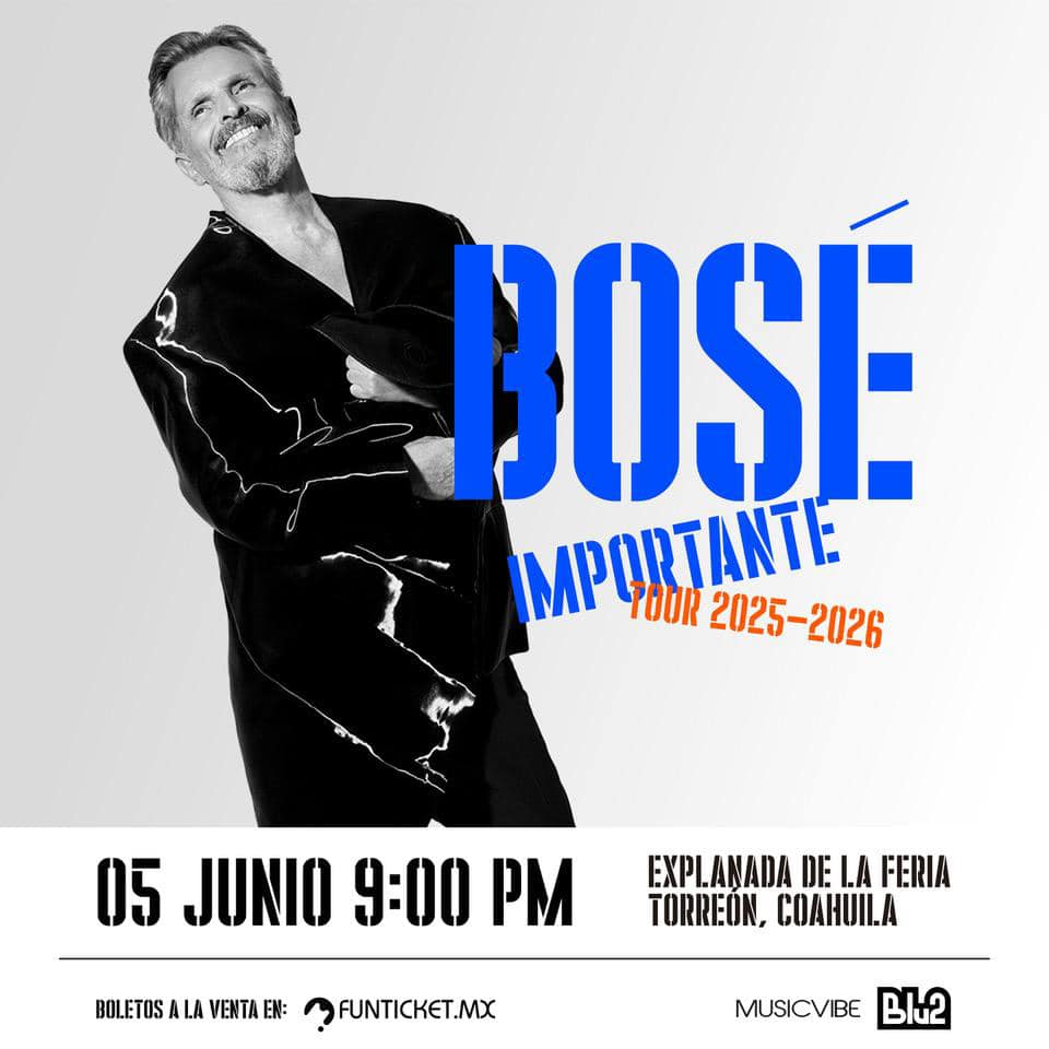 Miguel Bosé ha cambiado la fecha de su concierto en Torreón. Noticias en tiempo real