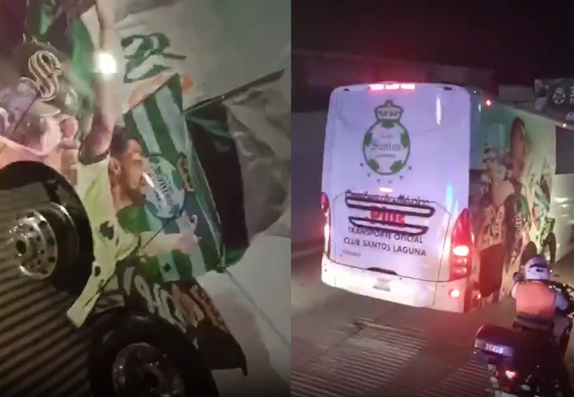 Captan a autobús del Santos Laguna sin una llanta | VIDEO. Noticias en tiempo real