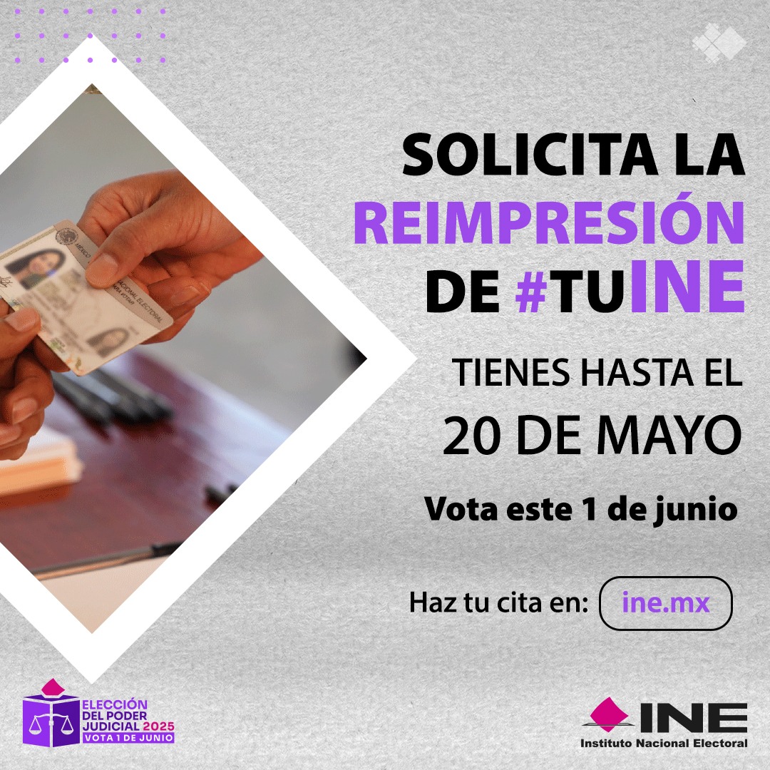 Mañana martes 20 de mayo es el último día para solicitar reimpresión de tu INE por robo o extravío. Noticias en tiempo real