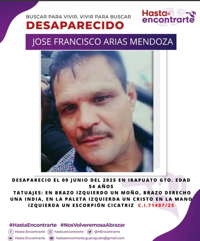 Privan de la libertad al padre buscador José Francisco Arias en Irapuato, Guanajuato. Noticias en tiempo real