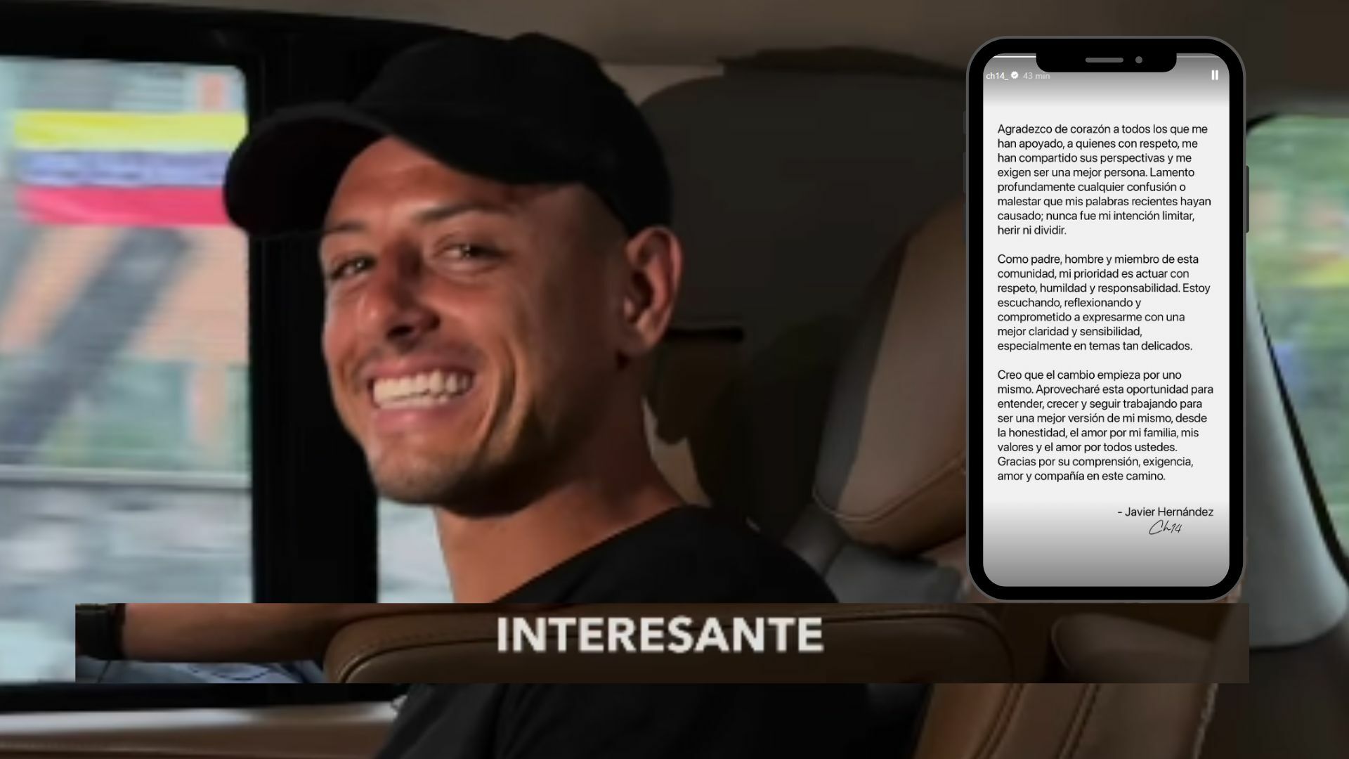 Chicharito Hernández publica disculpas tras críticas por sus discursos contra las mujeres . Noticias en tiempo real