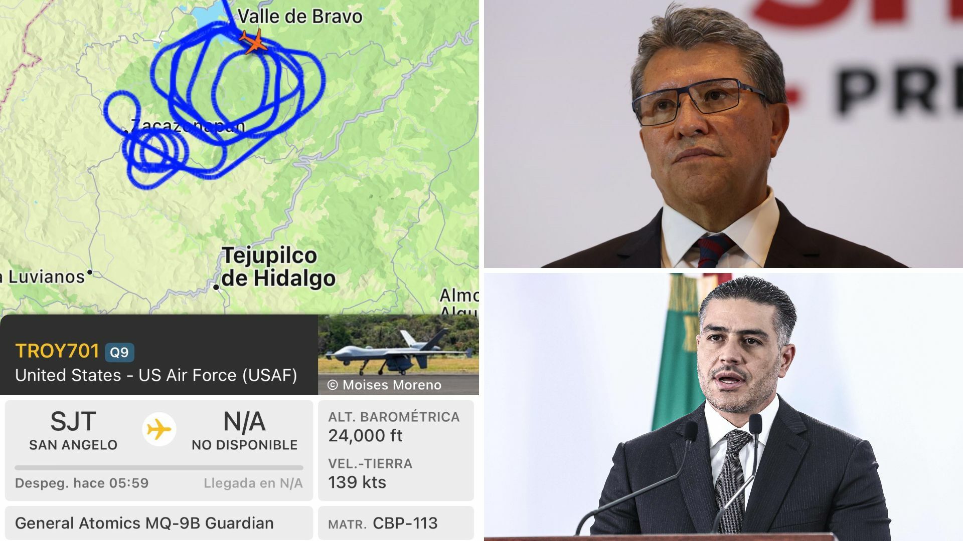Senado revisará despliegue de drones de Estados Unidos en México: Monreal. Noticias en tiempo real